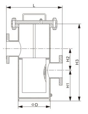 高低接管籃式過濾器結構圖