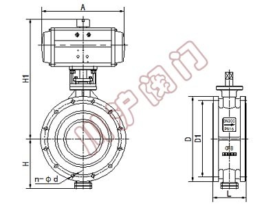 氣動法蘭蝶閥結(jié)構(gòu)圖